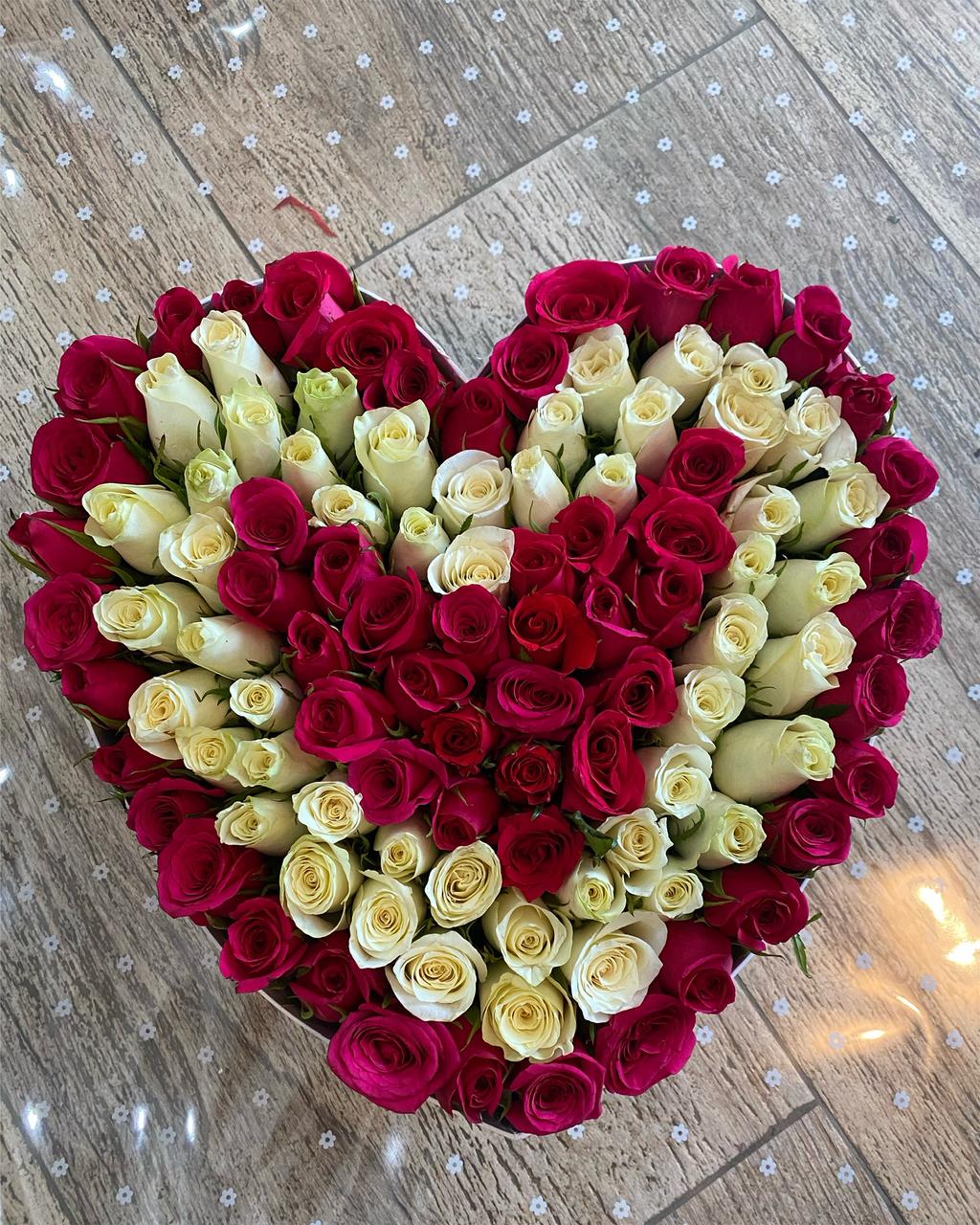 Large Heart Box flowers